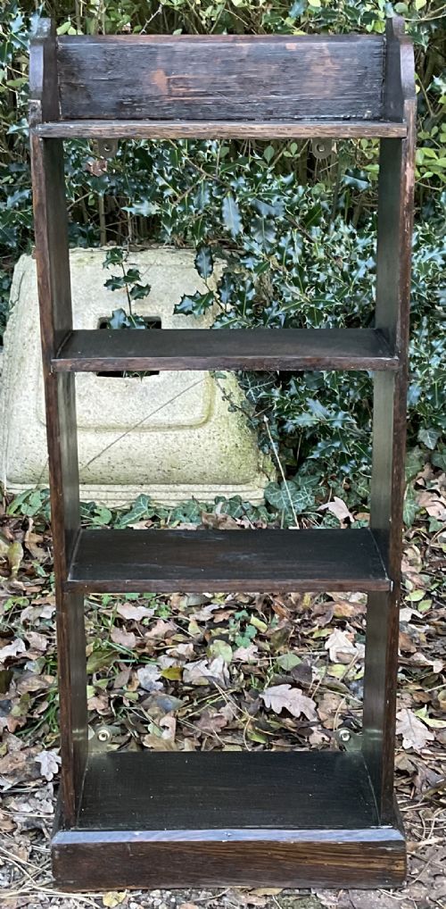 SMALL OAK STANDING OPEN BOOKCASE - ADDITIONAL PHOTO 7
