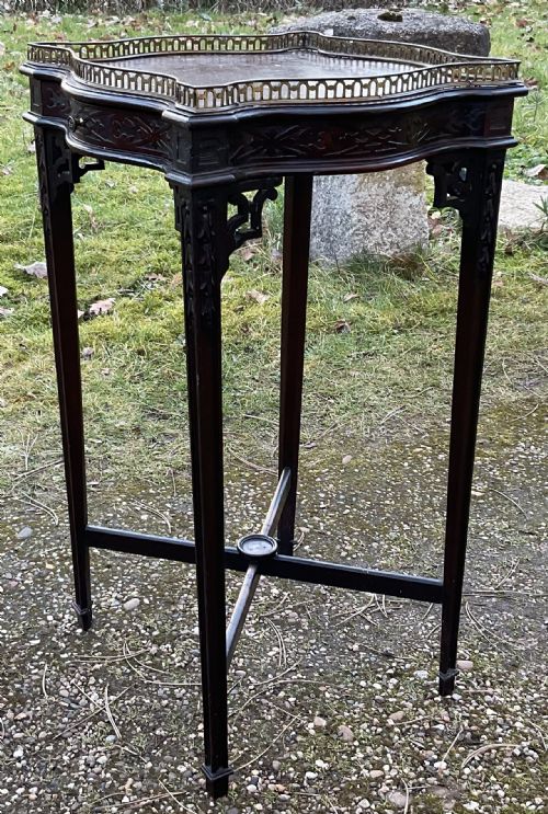EDWARDIAN MAHOGANY GALLERY STAND - ADDITIONAL PHOTO 10