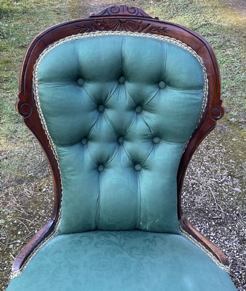 VICTORIAN MAHOGANY FRAMED NURSING CHAIR - ADDITIONAL PHOTO 5