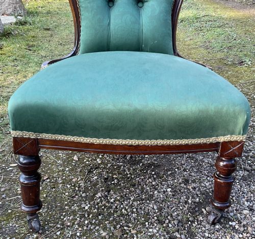 VICTORIAN MAHOGANY FRAMED NURSING CHAIR - ADDITIONAL PHOTO 6