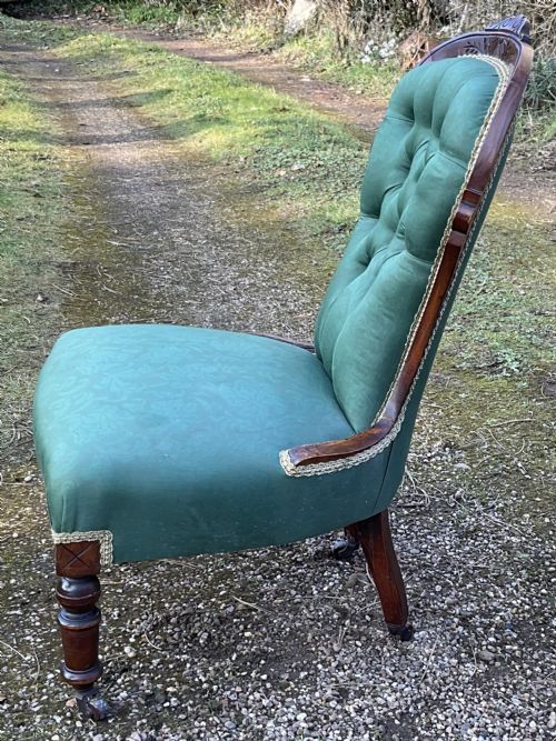 VICTORIAN MAHOGANY FRAMED NURSING CHAIR - ADDITIONAL PHOTO 7