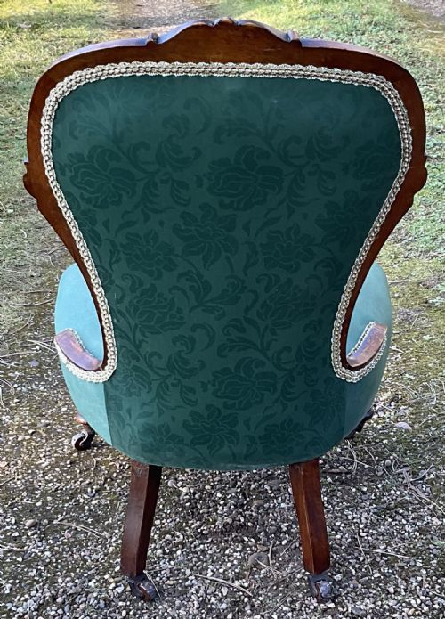 VICTORIAN MAHOGANY FRAMED NURSING CHAIR - ADDITIONAL PHOTO 8