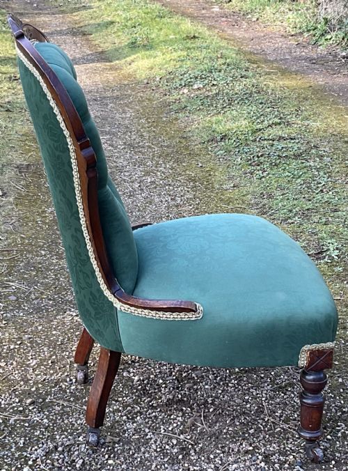 VICTORIAN MAHOGANY FRAMED NURSING CHAIR - ADDITIONAL PHOTO 9