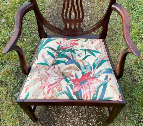 GEORGIAN MAHOGANY CARVER ARMCHAIR - ADDITIONAL PHOTO 3