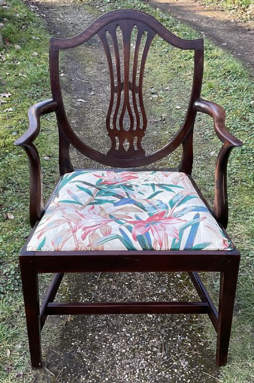 GEORGIAN MAHOGANY CARVER ARMCHAIR - ADDITIONAL PHOTO 4