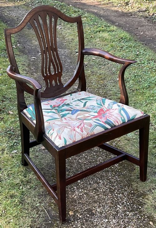 GEORGIAN MAHOGANY CARVER ARMCHAIR - ADDITIONAL PHOTO 9
