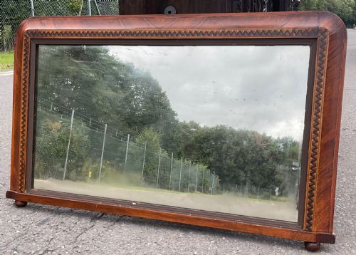 VICTORIAN BURR WALNUT OVERMANTEL MIRROR - ADDITIONAL PHOTO 4