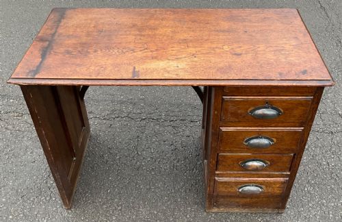EDWARDIAN SMALL OAK WRITING DESK - ADDITIONAL PHOTO 2