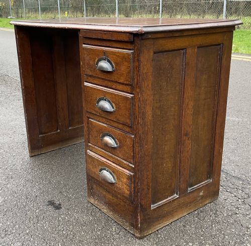 EDWARDIAN SMALL OAK WRITING DESK - ADDITIONAL PHOTO 5