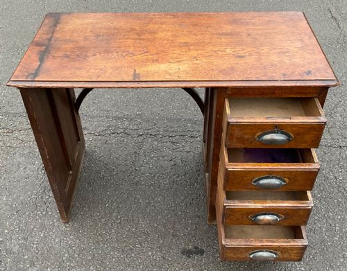 EDWARDIAN SMALL OAK WRITING DESK - ADDITIONAL PHOTO 6