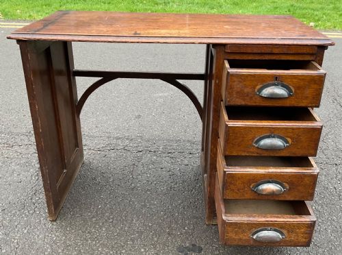 EDWARDIAN SMALL OAK WRITING DESK - ADDITIONAL PHOTO 7
