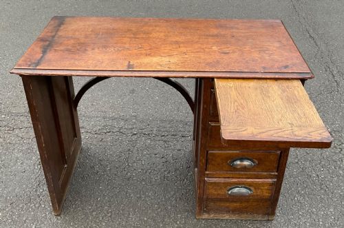 EDWARDIAN SMALL OAK WRITING DESK - ADDITIONAL PHOTO 9