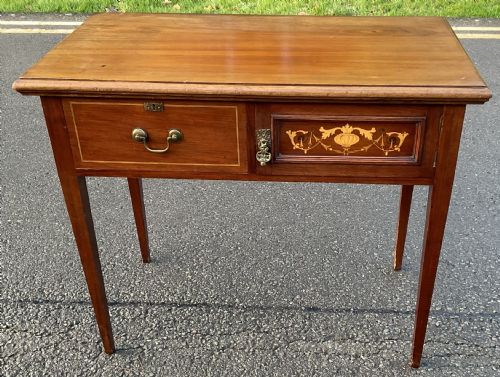 EDWARDIAN MAHOGANY WRITING TABLE - ADDITIONAL PHOTO 1