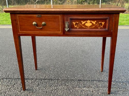 EDWARDIAN MAHOGANY WRITING TABLE - ADDITIONAL PHOTO 2
