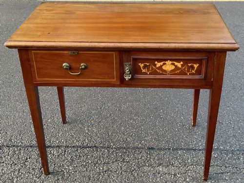EDWARDIAN MAHOGANY WRITING TABLE - ADDITIONAL PHOTO 5