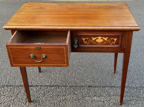 EDWARDIAN MAHOGANY WRITING TABLE - ADDITIONAL PHOTO 6