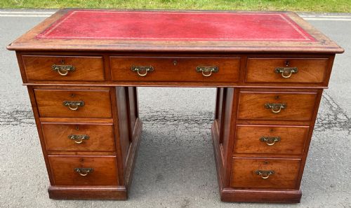 Victorian Mahogany Pedestal Writing Desk