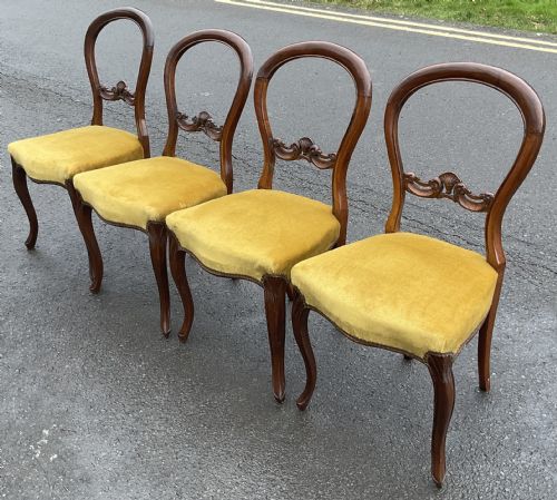 SET OF FOUR VICTORIAN WALNUT SIDE CHAIRS - ADDITIONAL PHOTO 3