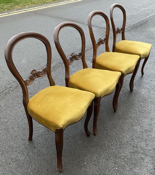 SET OF FOUR VICTORIAN WALNUT SIDE CHAIRS - ADDITIONAL PHOTO 4