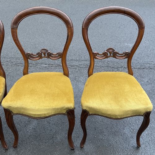 SET OF FOUR VICTORIAN WALNUT SIDE CHAIRS - ADDITIONAL PHOTO 5