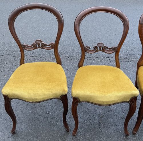 SET OF FOUR VICTORIAN WALNUT SIDE CHAIRS - ADDITIONAL PHOTO 6