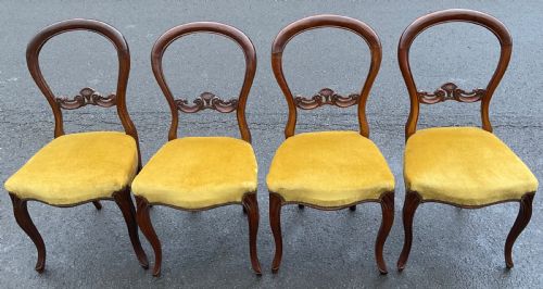 SET OF FOUR VICTORIAN WALNUT SIDE CHAIRS - ADDITIONAL PHOTO 8