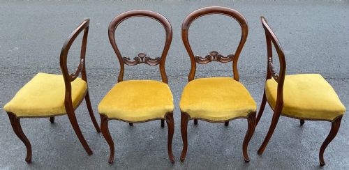 SET OF FOUR VICTORIAN WALNUT SIDE CHAIRS - ADDITIONAL PHOTO 9