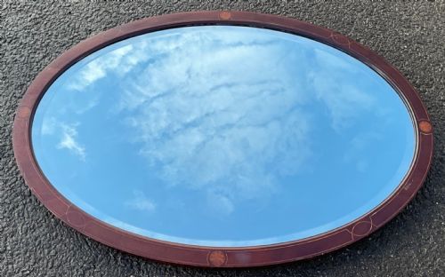 Oval Framed Mahogany Wall Mirror