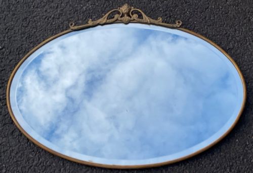 EDWARDIAN METAL FRAMED OVAL WALL MIRROR - ADDITIONAL PHOTO 3