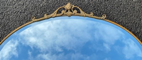 EDWARDIAN METAL FRAMED OVAL WALL MIRROR - ADDITIONAL PHOTO 4