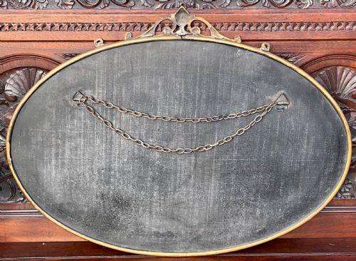 EDWARDIAN METAL FRAMED OVAL WALL MIRROR - ADDITIONAL PHOTO 5