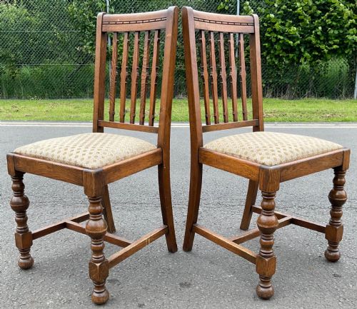 PAIR OAK DINING CHAIRS - ADDITIONAL PHOTO 3