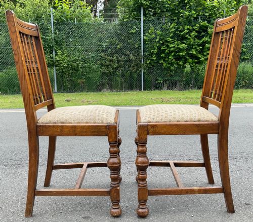 PAIR OAK DINING CHAIRS - ADDITIONAL PHOTO 4