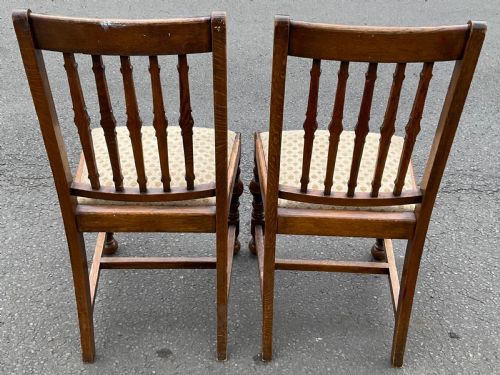 PAIR OAK DINING CHAIRS - ADDITIONAL PHOTO 6