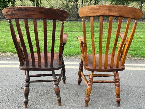 TWO WINDSOR COUNTRY ELM KITCHEN ARMCHAIRS - ADDITIONAL PHOTO 11