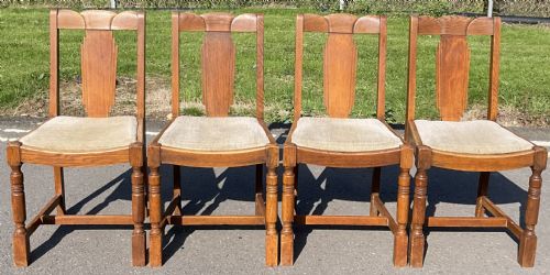 DECO SET OF FOUR OAK DINING CHAIRS - ADDITIONAL PHOTO 1
