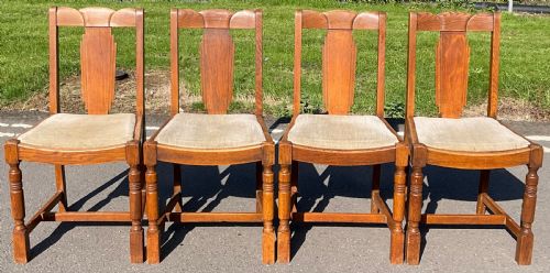 DECO SET OF FOUR OAK DINING CHAIRS - ADDITIONAL PHOTO 2
