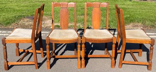 DECO SET OF FOUR OAK DINING CHAIRS - ADDITIONAL PHOTO 6