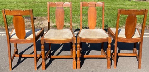DECO SET OF FOUR OAK DINING CHAIRS - ADDITIONAL PHOTO 7