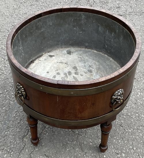 GEORGIAN STYLE ROUND MAHOGANY PLANTER - ADDITIONAL PHOTO 2