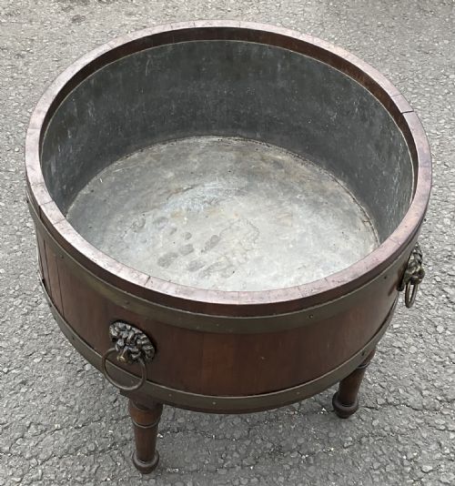GEORGIAN STYLE ROUND MAHOGANY PLANTER - ADDITIONAL PHOTO 5