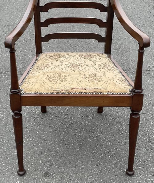 ART NOUVEAU TALL BACK HALL ARMCHAIR - ADDITIONAL PHOTO 3