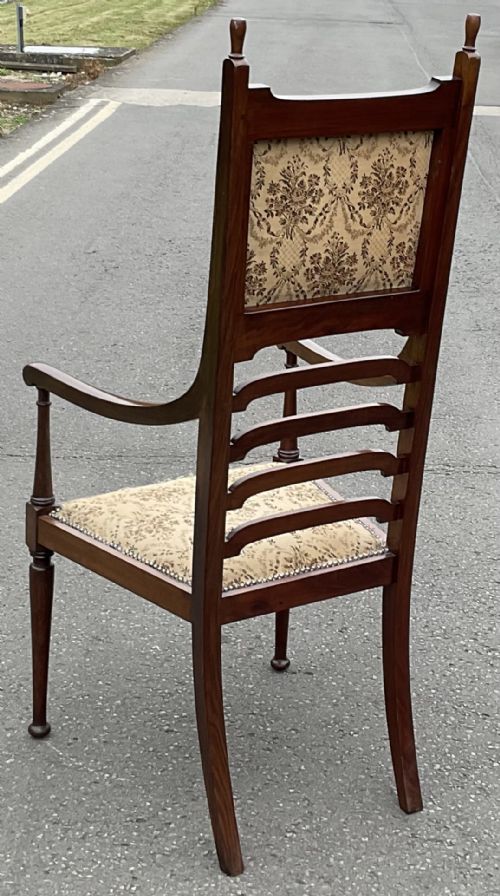 ART NOUVEAU TALL BACK HALL ARMCHAIR - ADDITIONAL PHOTO 4