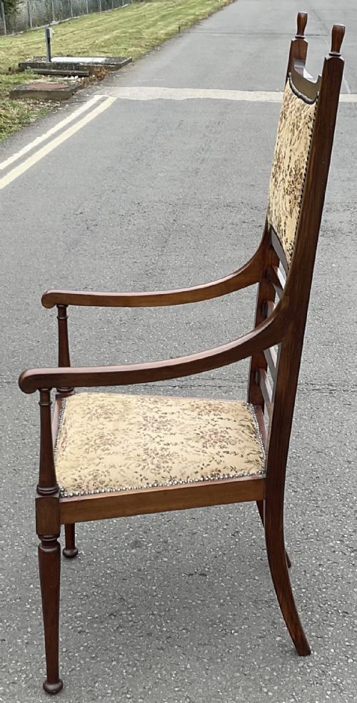 ART NOUVEAU TALL BACK HALL ARMCHAIR - ADDITIONAL PHOTO 6