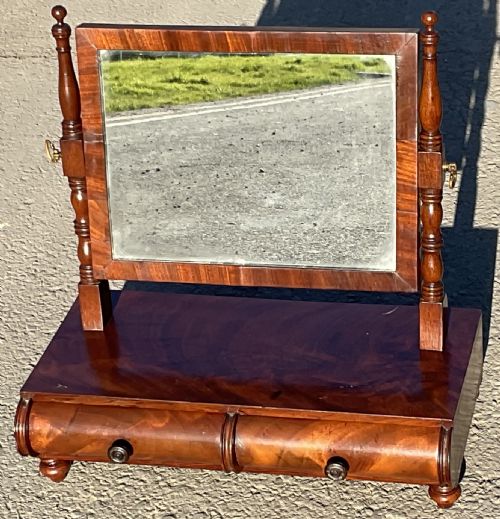 WILLIAM IV MAHOGANY SWING TOILET MIRROR - ADDITIONAL PHOTO 2