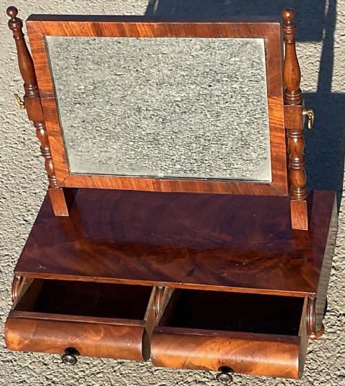 WILLIAM IV MAHOGANY SWING TOILET MIRROR - ADDITIONAL PHOTO 3