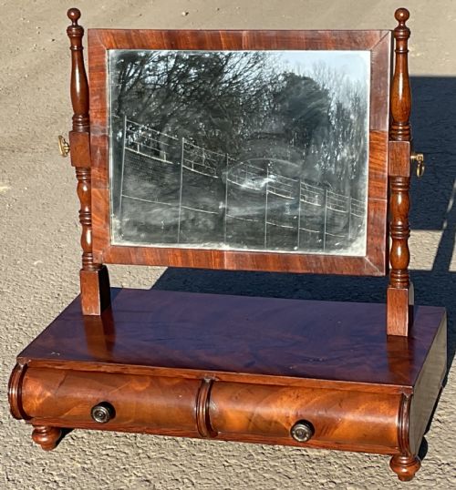 WILLIAM IV MAHOGANY SWING TOILET MIRROR - ADDITIONAL PHOTO 5