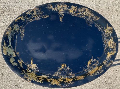 GEORGIAN LARGE OVAL HANGING LACQUERED TRAY - ADDITIONAL PHOTO 1