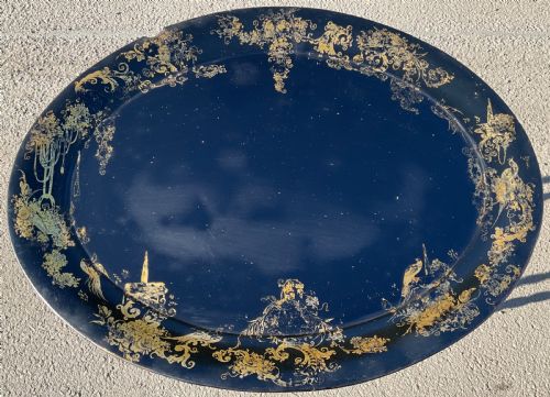 GEORGIAN LARGE OVAL HANGING LACQUERED TRAY - ADDITIONAL PHOTO 2