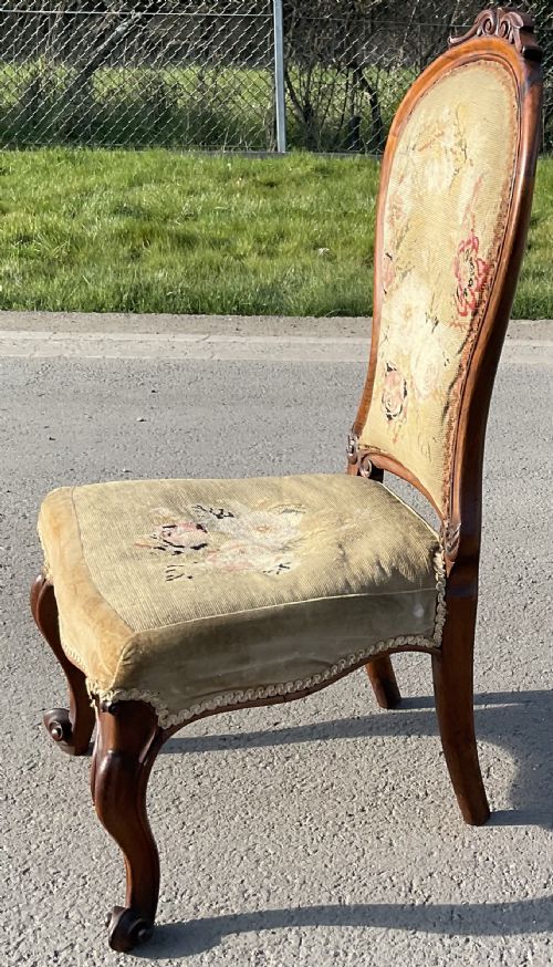 VICTORIAN MAHOGANY FRAMED NURSING CHAIR - ADDITIONAL PHOTO 4